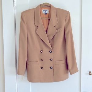 Kasper for A.S.L. Chestnut Blazer with Tortoise & Gold Buttons Size 14